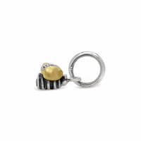 Diamond Bee Charm With Classic Bale In Silver And 18k Gold