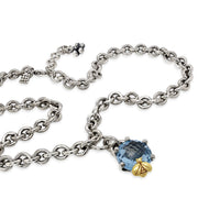 bee necklace with blue stone