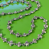 silver chain necklace with bees
