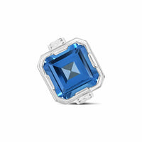square emerald cut London blue topaz ring
