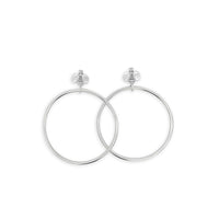 Big Hoop Earrings With Bees | 40mm Silver Myrna Hoop Earrings