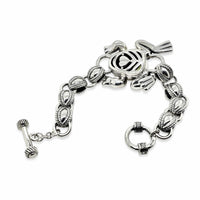 big silver frog bracelet backside