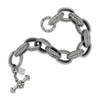 big silver link bracelet
