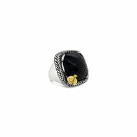 black onyx ring with gold bee