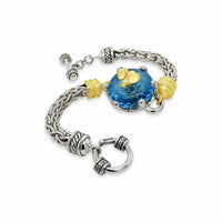 blue topaz bee bracelet etruscan style