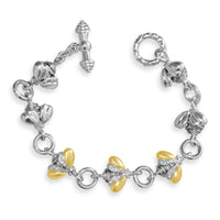 bee bracelet with gold and diamond wings