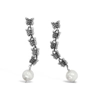 silver pearl drop earrings