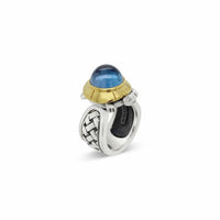 Silver Cabochon Ring | Gold Turtle And Blue Topaz Cabochon Ring