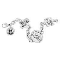 charm link bracelet with saint