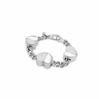 chunky silver hearts bracelet