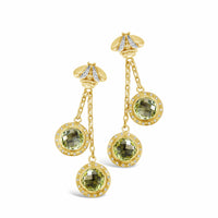 citrine and diamond drop earring