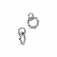 classic hoop drop earrings silver