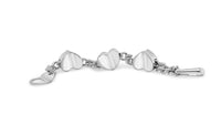 contemporary silver hearts bracelet