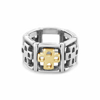 cross ring with gold cross