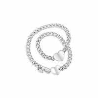 curb chain wrap bracelet with heart