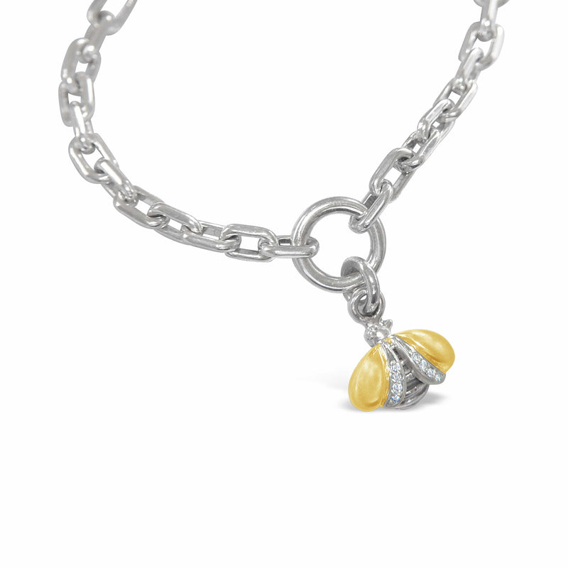 Bloomingdale's Black & White Diamond Bumble Bee Bracelet in 14K Yellow Gold  - 100% Exclusive | Bloomingdale's