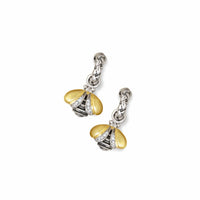 diamond bee hoop earrings