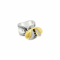 diamond bee ring large