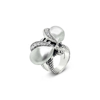 diamond bee ring sterling silver
