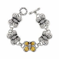 diamond butterfly bracelet silver gold