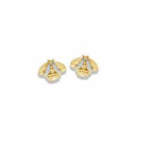 gold bee earrings with diamonds