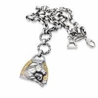 diamond horse necklace gold silver