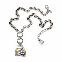 diamond horse pendant on chain silver