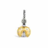 diamond ladybug pendant with gold wings