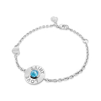 disc bracelet blue topaz