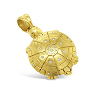 extra large diamond turtle pendant gold