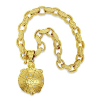 extra large gold turtle necklace with diamonds