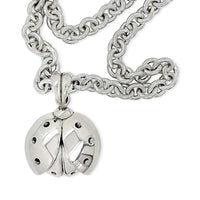 extra large ladybug necklace silver