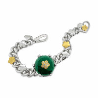 flower bracelet with green onyx