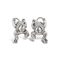 frog earrings with diamonds