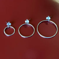 bee hoop earrings silver