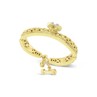 gold and diamond bee bangle