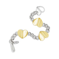 gold and silver hearts bracelet
