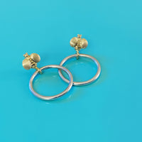 gold bee hoop earrings