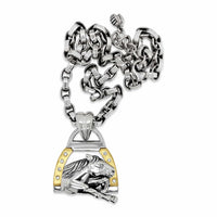 gold and silver horse pendant