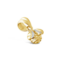 gold bee pendant with diamonds
