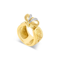 gold bee ring with diamonds