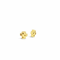 gold casa cross earrings