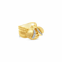 gold diamond bee statement ring