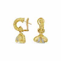 gold diamond hoop earrings