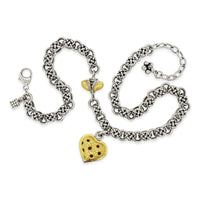 gold heart chain link necklace