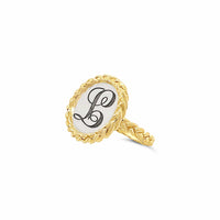gold monogram ring