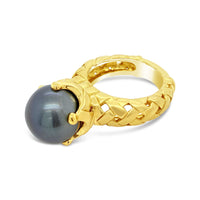 gold tahitian pearl ring