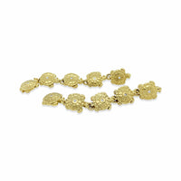 gold turtle linear drop earrings
