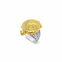 gold turtle ring with diamonds