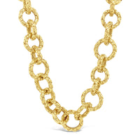 gold woven link chain necklace